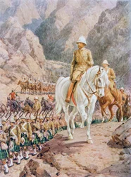 Lord Roberts (1832-1914) op de mars naar Kandahar