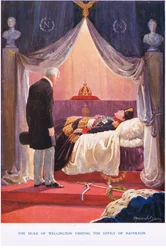 De Hertog van Wellington bezoekt de beeltenis van Napoleon, illustratie uit 