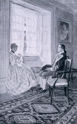 Washington en Mary Philipse, illustratie uit 
