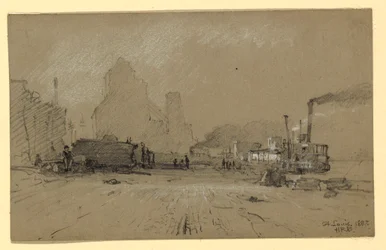 Tekening, Aan de Mississippi in St. Louis, 1887