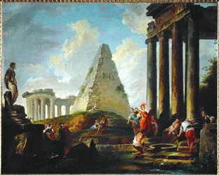 Alexander de Grote voor het graf van Achilles ...
