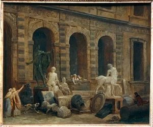 De tekenaar van antiquiteiten voor de Petite Galerie van het Louvre ...