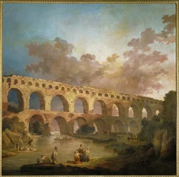 Pont du Gard. Het Romeinse aquaduct over de rivier de Gard ...
