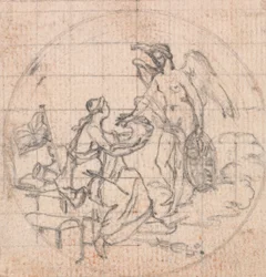 Ontwerp voor een Medaille: Figuur van Britannia (?) en Fortuna (?) of Overwinning (?)