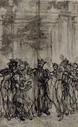 Studie voor vignet in "Contes Moraux" van Jean François Marmontel
