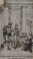 Studie voor vignet in "Contes Moraux" van Jean François Marmontel