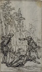 Studie voor vignet in Voltaire