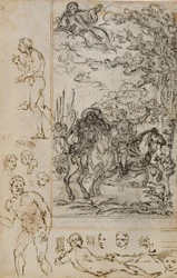 Studie voor vignet in Voltaire