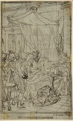 Studie voor een illustratie in Tacitus "Tiberius, of De zes eerste boeken van de Annalen" Boek II, Deel 1