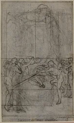 Studie voor een illustratie in Tacitus "Tiberius, of De zes eerste boeken van de Annalen", Boek VI, Vol. 3, 1e Studie