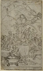 Studie voor een illustratie in Tacitus "Tiberius, of De zes eerste boeken van de Annalen", Boek IV, Deel 2, 2e Studie