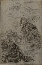Studie voor een illustratie in Tacitus "Tiberius, of De zes eerste boeken van de Annalen", Boek IV, Deel 2, 1e Studie