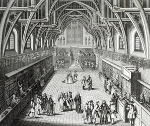 Westminster Hall, de eerste dag van het semester, een satirisch gedicht, 1797 gegraveerd door C. Mosley