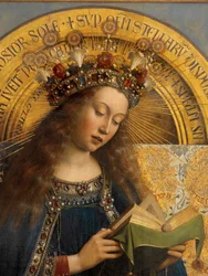Detail van de Maagd Maria, van het Lam Gods