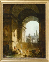 Een schilderachtig uitzicht op het Capitool in Rome (schilderij)