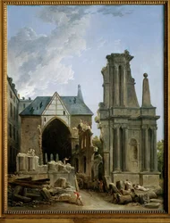 De sloop van de Eglise des Feuillants (schilderij op doek)