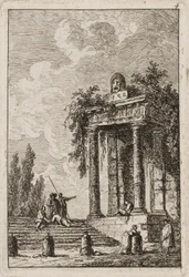 Plaat Vier uit Avonden in Rome, 1763-64
