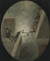 De distributie van melk in de Saint-Lazare gevangenis, ca. 1794
