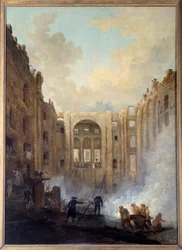 De brand van de Opera in het Palais Royal (Parijs)