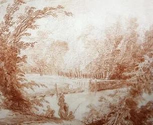 De tuin van het landhuis van Claude-Henri Watelet in Le Moulin-Joli