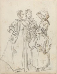 Drie Dames aan het Kletsen