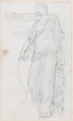 Vrouw in toga [verso]