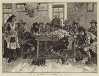 Schetsen in de Beierse Alpen, I, een Wirthshaus