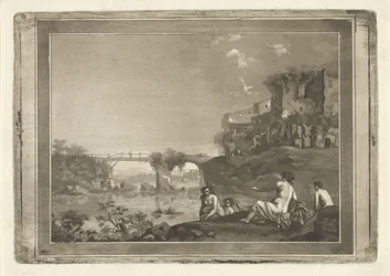 Landschap met badende nimfen