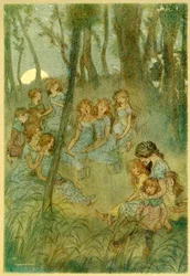 En nachtelijke weidefeeën, kijk je zingen, uit De Vrolijke Vrouwtjes van Windsor, 1910