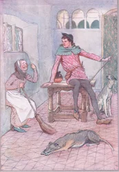 Heeft uw eer geen gebrek boven uw oog?, illustratie uit The Merry Wives of Windsor, 1910