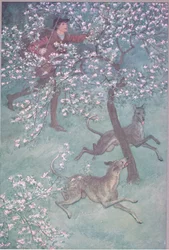 Hij heeft ogen van jeugd, hij ruikt naar april en mei, illustratie uit The Merry Wives of Windsor, 1910
