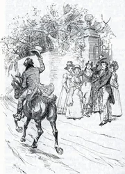 "Mr Perry te paard" (illustratie)
