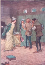 Leeg het daar in de modderige sloot, illustratie uit The Merry Wives of Windsor, 1910