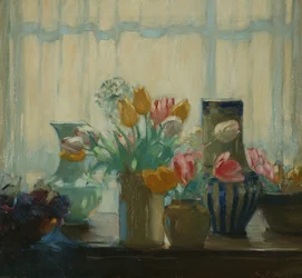 Bloemen in het raam