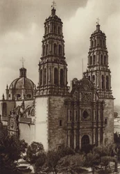 Mexico: Kathedraal van Chihuahua (z/w foto)