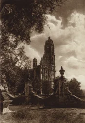 Mexico: Kerk van Tepozotlan (z/w foto)