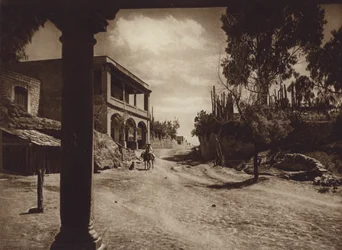 Mexico: San Esteban, de buitenwijken van de hoofdstad Mejico (z/w foto)