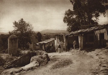 Mexico: San Esteban, de buitenwijken van de hoofdstad Mejico (z/w foto)