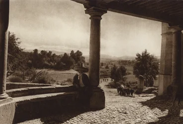 Mexico: San Esteban, De buitenwijken van de hoofdstad Mejico (z/w foto)