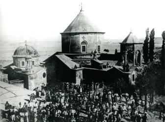 Bedevaart in het Tomarza klooster, ten zuidoosten van Kayseri