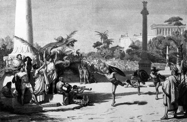 Olympische Spelen: reconstructie van de Olympische race door H. Kaeseberg