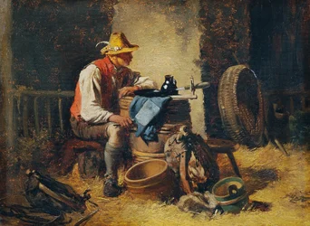 In de schuur