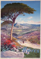 Poster die Hyeres, Provence adverteert