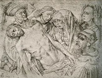 Tekening naar de Kruisafneming, ca. 1460-1480, 1908