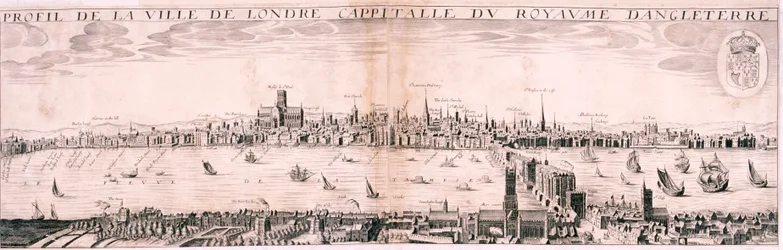 Uitzicht op Londen vanuit het zuiden, 1643