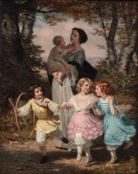 Moeder en kinderen, ca. 1840-80