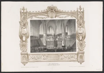 Optocht met een boekdrukkerij, 1836