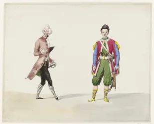 Twee mannen in historisch kostuum, 1841