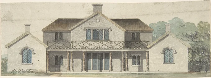 Ontwerp voor een cottage ornée in tudorstijl