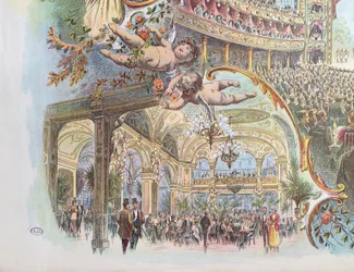 Interieur van de Somossy Orfeum in Boedapest, eind 19e eeuw